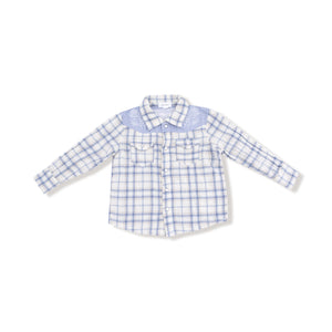 Blue Plaid - L/S Western Pearl Snap Shirt