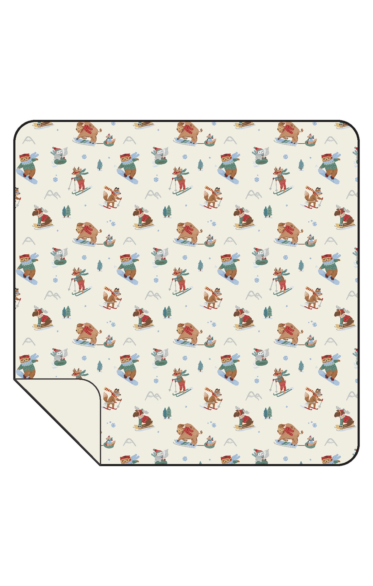Winter Animal Sports Bamboo Swaddle Blanket