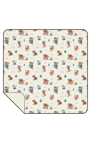 Winter Animal Sports Bamboo Swaddle Blanket
