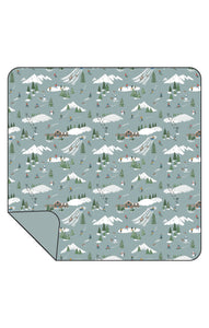 Winter Fun Skiers Bamboo Swaddle Blanket