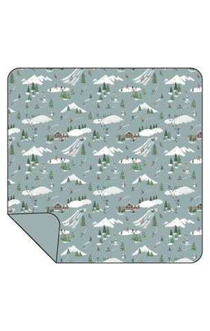 Winter Fun Skiers Bamboo Swaddle Blanket