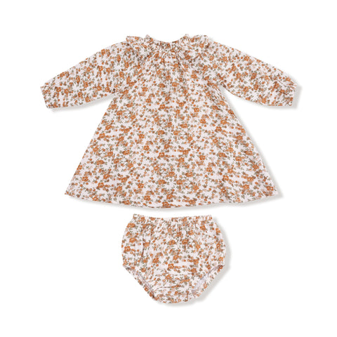 Prairie Calico - Ruffle Smocked Neck Dress