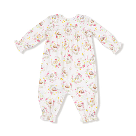Floral Owl Families - Smocked Romper