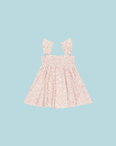 SMOCKED JERSEY DRESS || PINK BLOSSOM