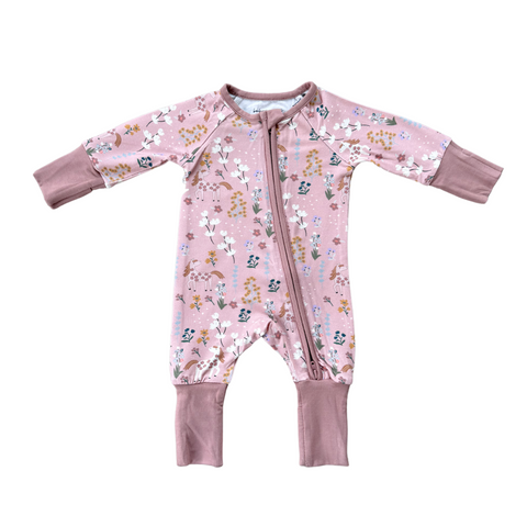 Long Sleeve Zip Romper-Unicorn