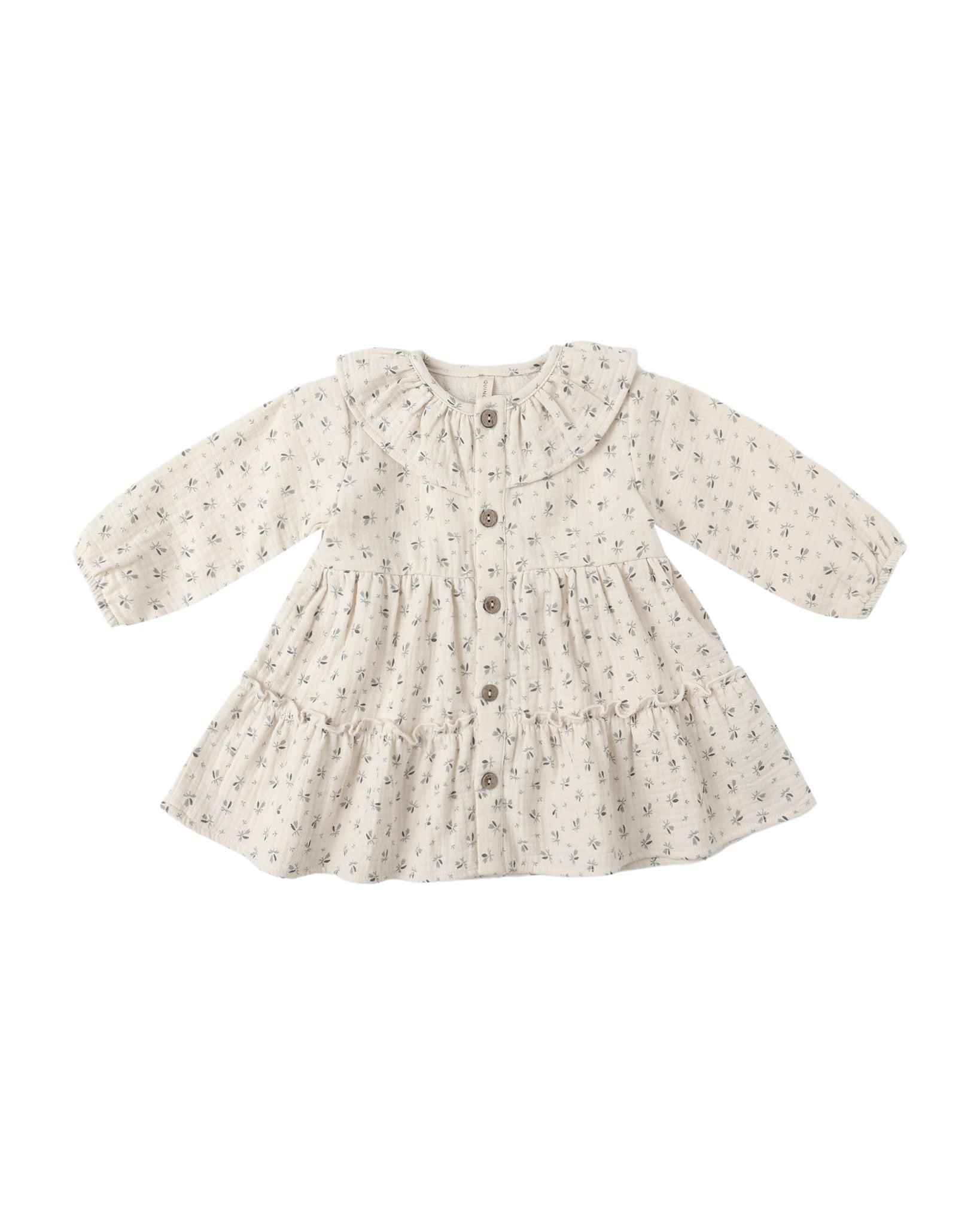 RUFFLE COLLAR BUTTON DRESS || BLUEBELL
