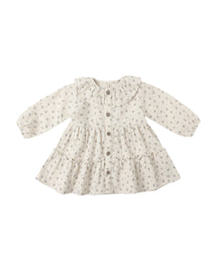 RUFFLE COLLAR BUTTON DRESS || BLUEBELL