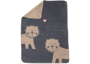 Mila Blanket/Lions In Love/Charcoal 0198