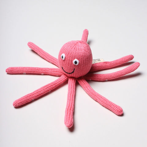 Baby Rattle Toy - Octopus Rattle Pink