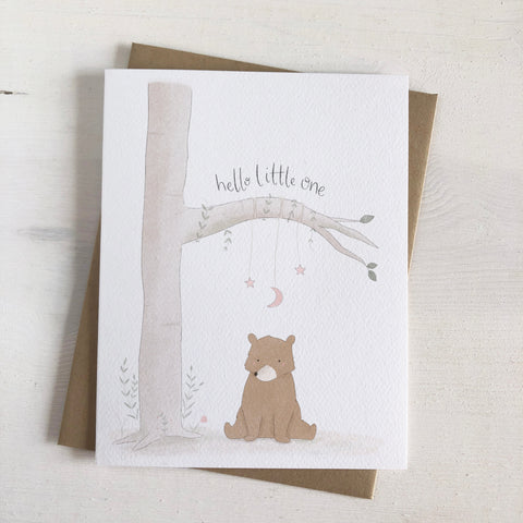 Hello Little One - Bear Baby Greeting Card