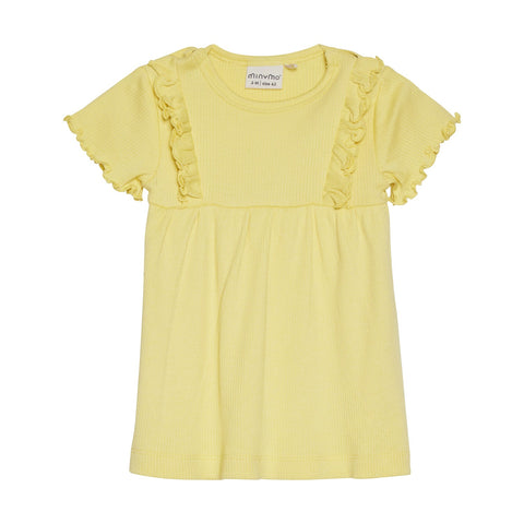 Rib Knit Dress-Sunny Yellow